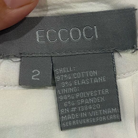 ECCOCI tropical floral skirt exposed zipper back slit size 2 - Picture 6 of 7